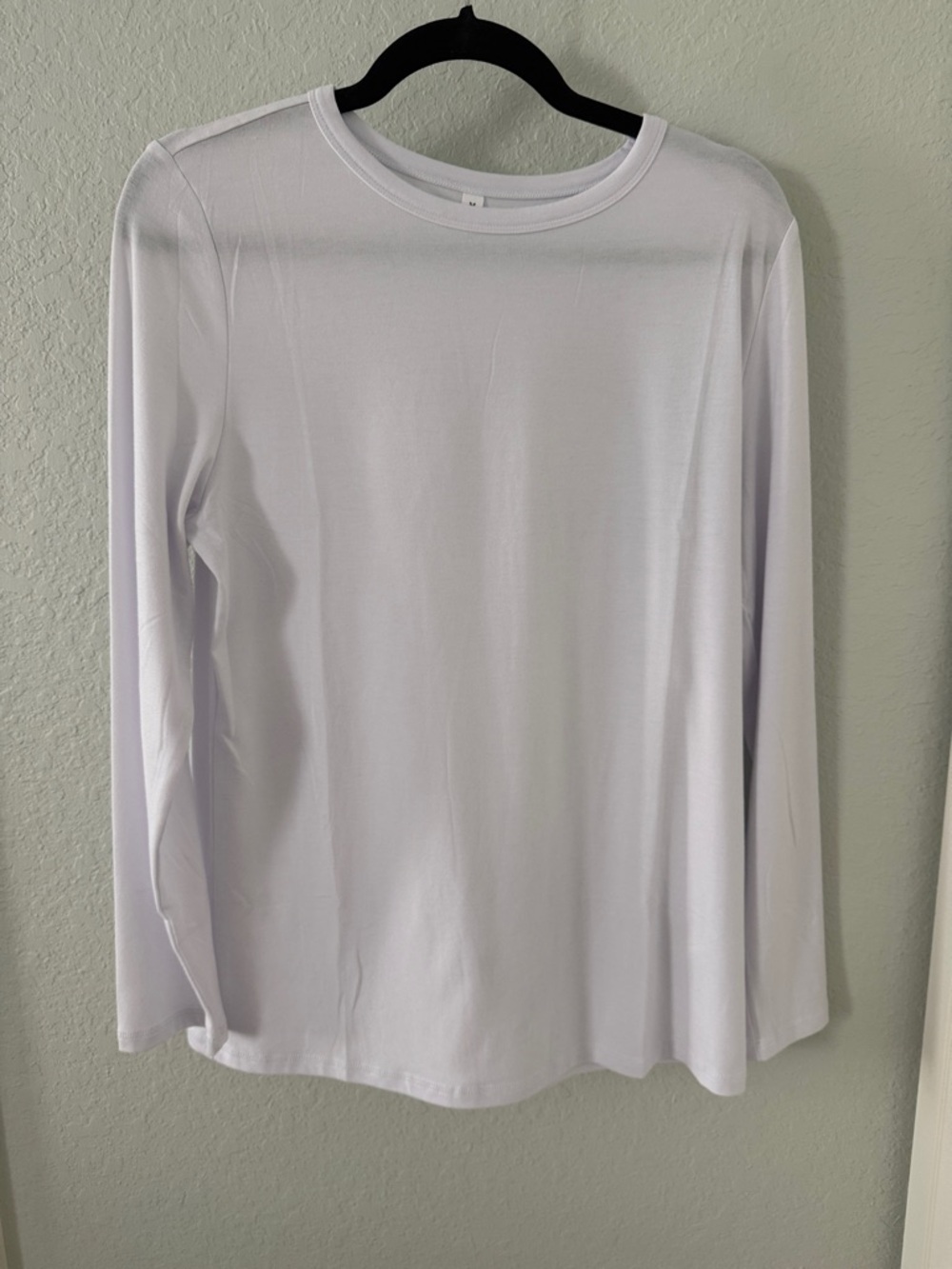 Ladies  White Long Sleeve Crew Neck Shirt